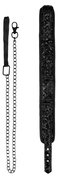 Черный широкий ошейник с поводком Luxury Collar with Leash - фото, цены