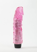 Розовый вибратор-реалистик с венками - 22 см. - фото, цены