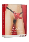 Красный страпон Pleasure Strap-On - 14,5 см. - фото, цены