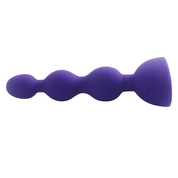 Фиолетовый анальный вибростимулятор Anal Beads S с пультом ду - 14,5 см. - фото, цены