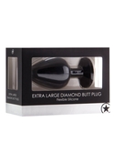 Чёрная анальная пробка Extra Large Diamond Butt Plug - 9,3 см. - фото, цены