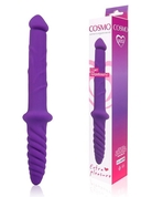Двусторонний фиолетовый фаллоимитатор Cosmo - 23 см. - фото, цены
