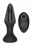 Черный анальный вибромассажер N 81 Rechargeable Remote Controlled Butt Plug - 14 см. - фото, цены