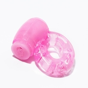 Розовое мягкое эрекционное кольцо с вибрацией - фото, цены