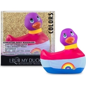 Вибратор-уточка I Rub My Duckie 2.0 Colors с разноцветными полосками - фото, цены