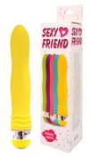 Желтый эргономичный вибратор Sexy Friend - 17,5 см. - фото, цены