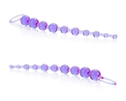 Фиолетовая анальная цепочка X-10 Beads - 28 см. - фото, цены