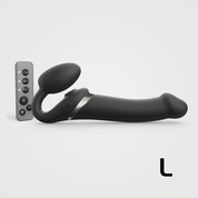 Черный безремневой страпон Multi Orgasm Size L с клиторальной стимуляцией - фото, цены