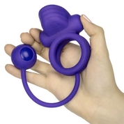 Фиолетовое эрекционное кольцо с утяжелителем Silicone Rechargeable Dual Rockin Rim Enhancer - фото, цены