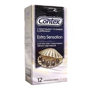 Презервативы с крупными точками и рёбрами Contex Extra Sensation - 12 шт. - фото, цены