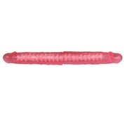 Розовый двухголовый гнущийся фаллоимитатор - 36 см. - фото, цены