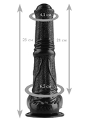 Черный фаллоимитатор-реалистик с мошонкой - 25 см. - фото, цены