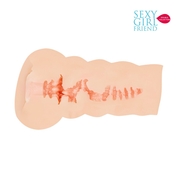 Мастурбатор-вагина телесного цвета с бороздками на внешней части - фото, цены