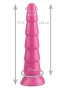 Розовый анальный рельефный стимулятор - 27 см. - фото, цены