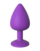 Фиолетовая анальная пробка со стразом Her Little Gem Large Plug - 9,5 см. - фото, цены