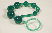 Анальные шарики на жесткой сцепке (зеленые) - фото, цены