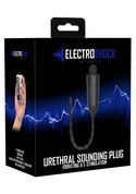 Черный стимулятор уретры с вибрацией и электростимуляцией Urethral Sounding Plug - фото, цены