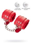 Красные наручники Anonymo из искусственной кожи - фото, цены