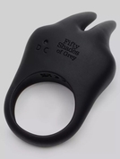 Черное эрекционное виброкольцо Sensation Rechargeable Vibrating Rabbit Love Ring - фото, цены