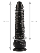 Черный реалистичный фаллоимитатор на присоске - 26,5 см. - фото, цены