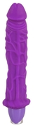 Фиолетовый большой вибратор с рельефом Joy - 25,5 см. - фото, цены