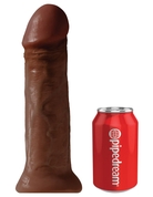 Фаллоимитатор-гигант коричневого цвета на присоске 11 Cock - 28 см. - фото, цены