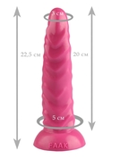 Розовая рельефная анальная втулка - 22,5 см. - фото, цены