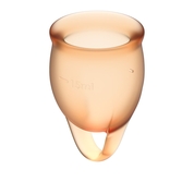 Набор оранжевых менструальных чаш Feel confident Menstrual Cup - фото, цены