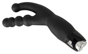 Чёрный анально-вагинальный вибратор Double Vibrator - 21 см. - фото, цены
