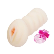 Мастурбатор-вагина с вибрацией от съёмного кольца - 14 см. - фото, цены