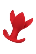 Красная силиконовая расширяющая анальная пробка Flower - 9 см. - фото, цены