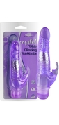 Фиолетовый вибратор Crystal Dildo Climbing Rabbit Vibe - 22 см. - фото, цены