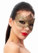 Пикантная золотистая карнавальная маска - фото, цены
