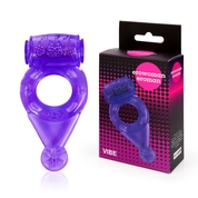 Фиолетовое эрекционное виброкольцо с шипиками - фото, цены