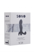 Серый вибромассажер простаты Sono No.26 - 11,3 см. - фото, цены