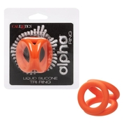 Оранжевое тройное эрекционное кольцо Liquid Silicone Tri-Ring - фото, цены