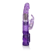 Фиолетовый вибромассажер Petite Jack Rabbit - 24 см. - фото, цены