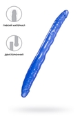 Синий двусторонний фаллоимитатор - 28,5 см. - фото, цены