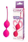 Розовые двойные вагинальные шарики с хвостиком Cosmo - фото, цены