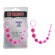 Розовая анальная цепочка с колечком Sassy Anal Beads - 26,7 см. - фото, цены