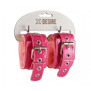 Яркие наручники из искусственной лаковой кожи розового цвета - фото, цены
