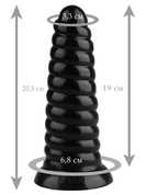 Черная рельефная анальная втулка - 20,5 см. - фото, цены