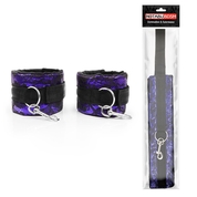 Фиолетово-черные наручники с карабинами - фото, цены
