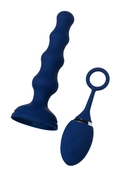 Синяя анальная вибровтулка OPlay Wave с пультом ду - 15,5 см. - фото, цены