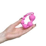 Розовая анальная цепочка-елочка «Оки-Чпоки» - 18,5 см. - фото, цены