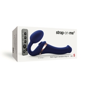 Синий безремневой страпон Multi Orgasm Size S с клиторальной стимуляцией - фото, цены