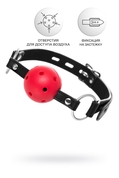 Красный кляп-шар на черных ремешках - фото, цены
