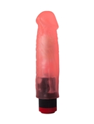 Розовый вибромассажер в виде фаллоса с венками - 18,5 см. - фото, цены