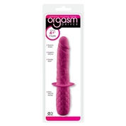 Розовый анальный фаллоимитатор Orgasm Driver с ручкой-ограничителем - фото, цены