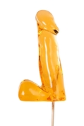 Оранжевый леденец в форме пениса со вкусом аморетто - фото, цены